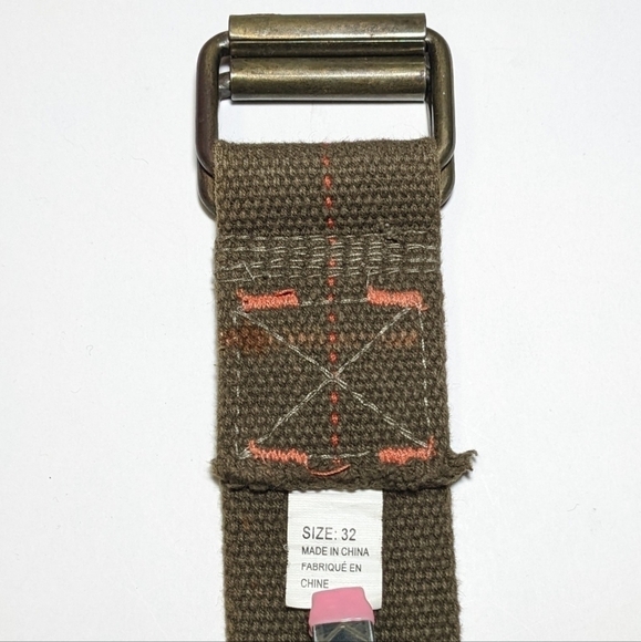 American Eagle canvas green belt military sz M/L - Picture 3 of 4